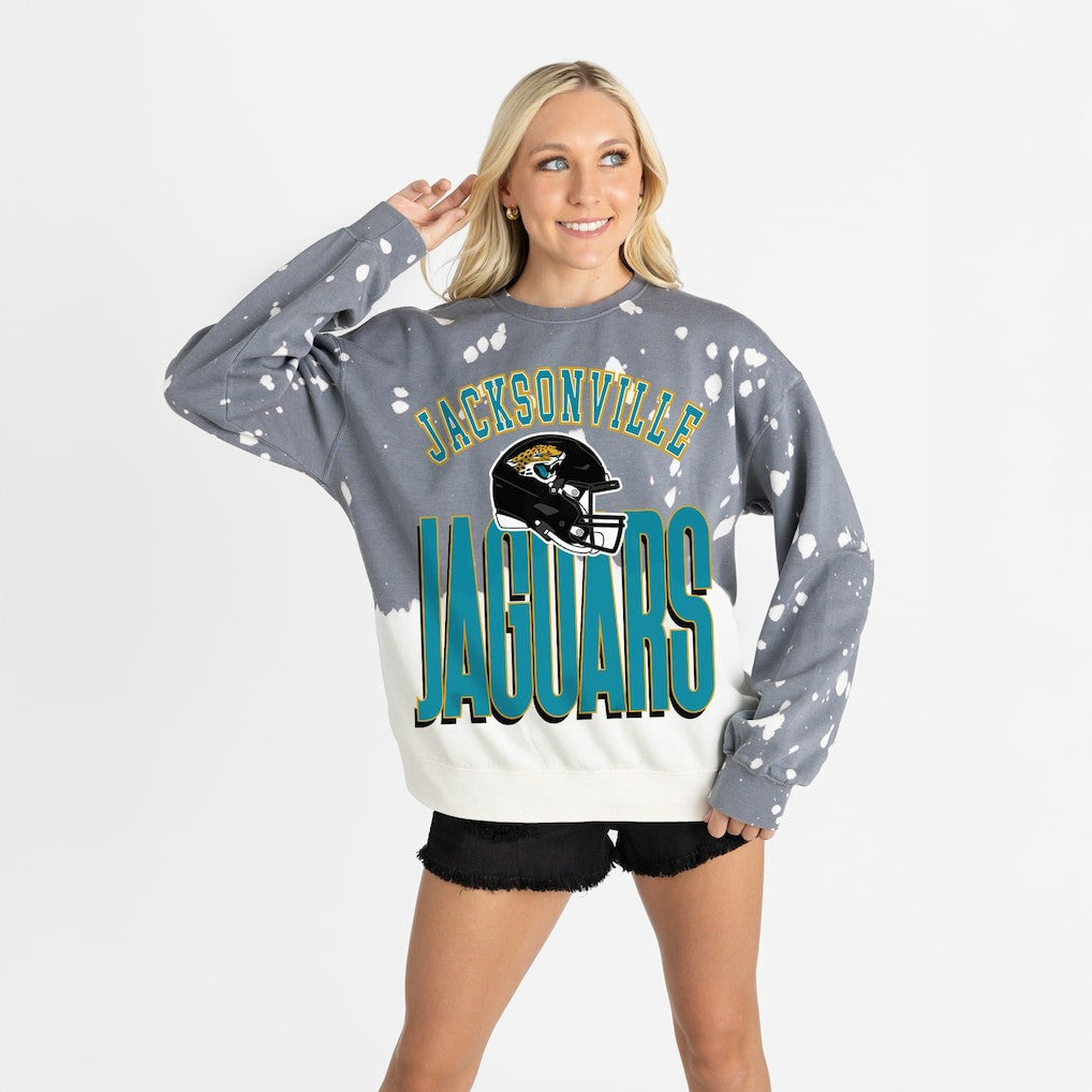 Jacksonville Jaguars Gameday Couture Women's Arch Rivals Faded Wash Sweatshirt | NFL Sale