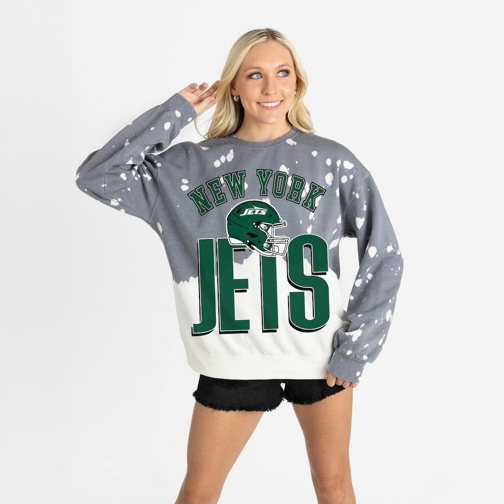 New York Jets Gameday Couture Women's Arch Rivals Faded Wash Sweatshirt | NFL Sale
