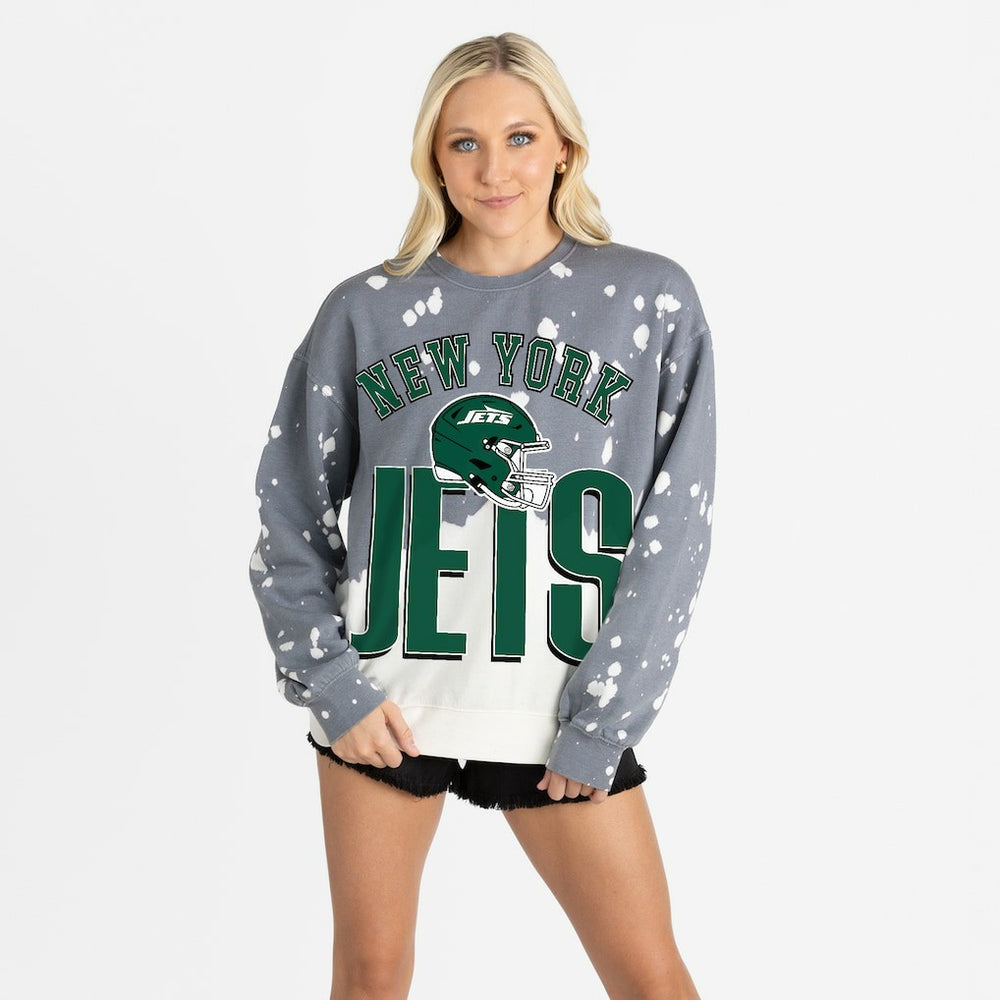 New York Jets Gameday Couture Women's Arch Rivals Faded Wash Sweatshirt | NFL Sale