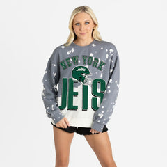 New York Jets Gameday Couture Women's Arch Rivals Faded Wash Sweatshirt | NFL Sale