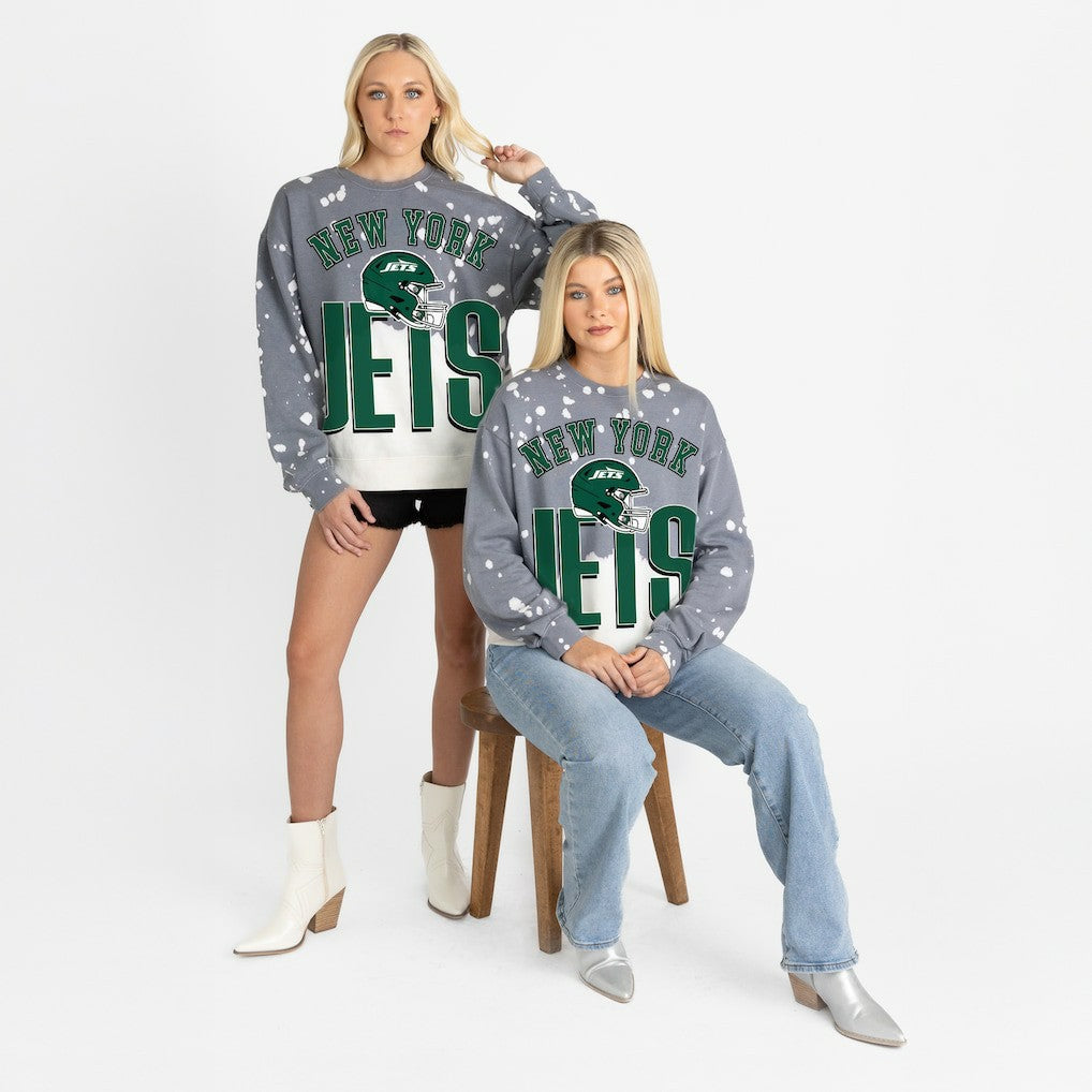 New York Jets Gameday Couture Women's Arch Rivals Faded Wash Sweatshirt | NFL Sale