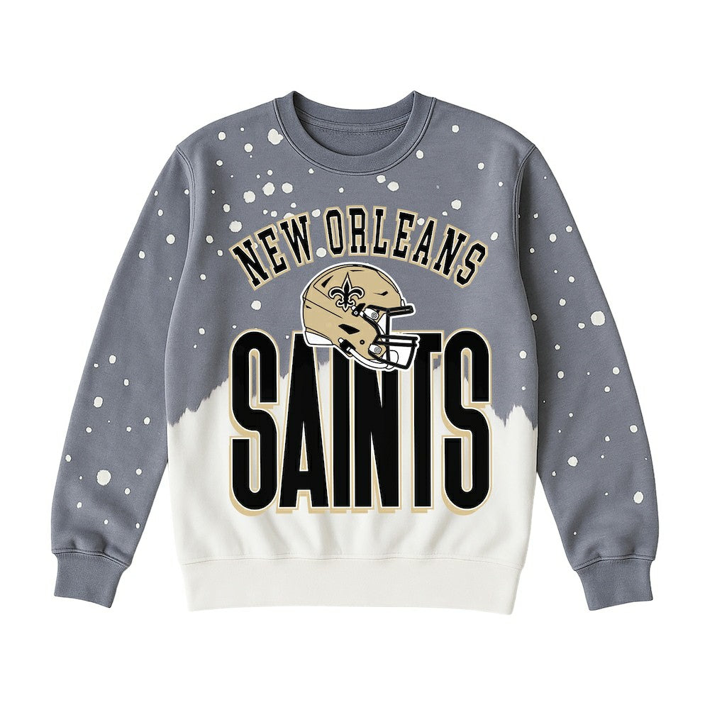 New Orleans Saints Gameday Couture Women's Arch Rivals Faded Wash Sweatshirt | NFL Discount