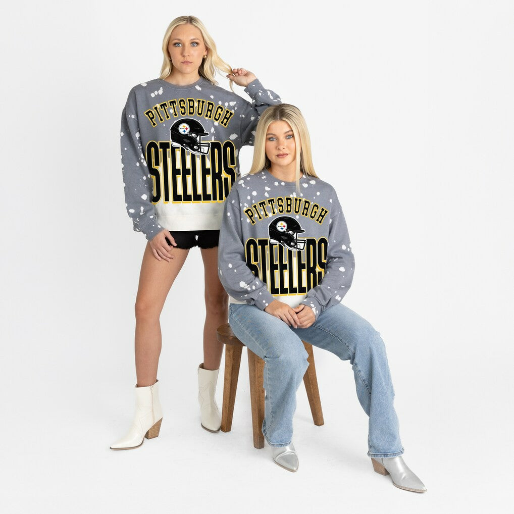 Pittsburgh Steelers Gameday Couture Women's Arch Rivals Faded Wash Sweatshirt | NFL On sale