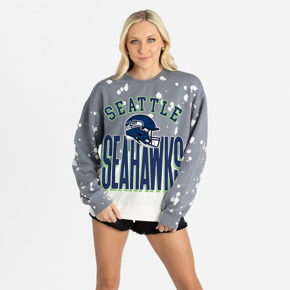 Seattle Seahawks Gameday Couture Women's Arch Rivals Faded Wash Sweatshirt | NFL On sale
