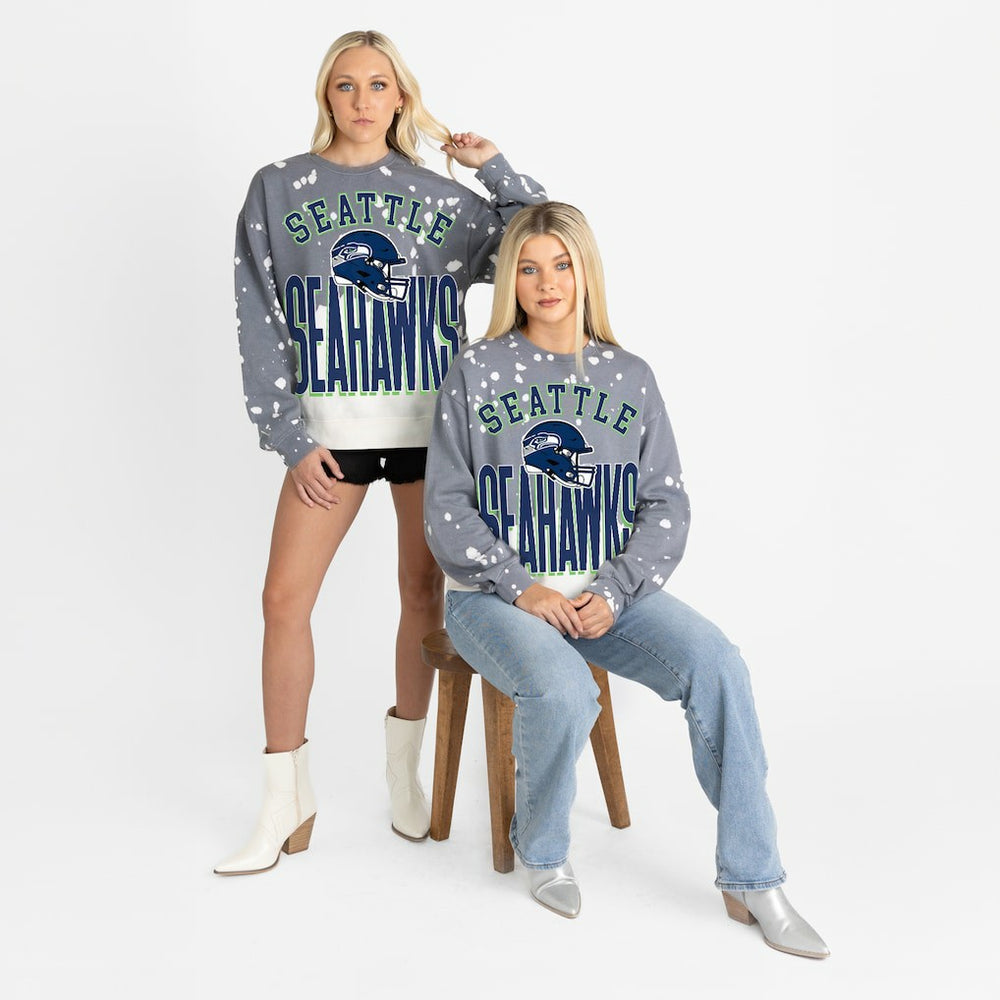 Seattle Seahawks Gameday Couture Women's Arch Rivals Faded Wash Sweatshirt | NFL On sale