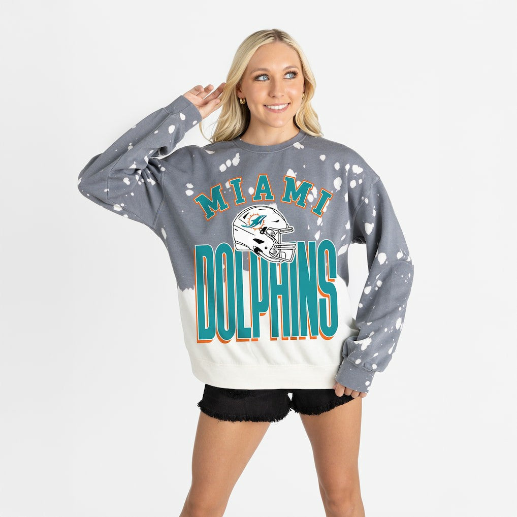 Miami Dolphins Gameday Couture Women's Arch Rivals Faded Wash Sweatshirt | NFL Sale