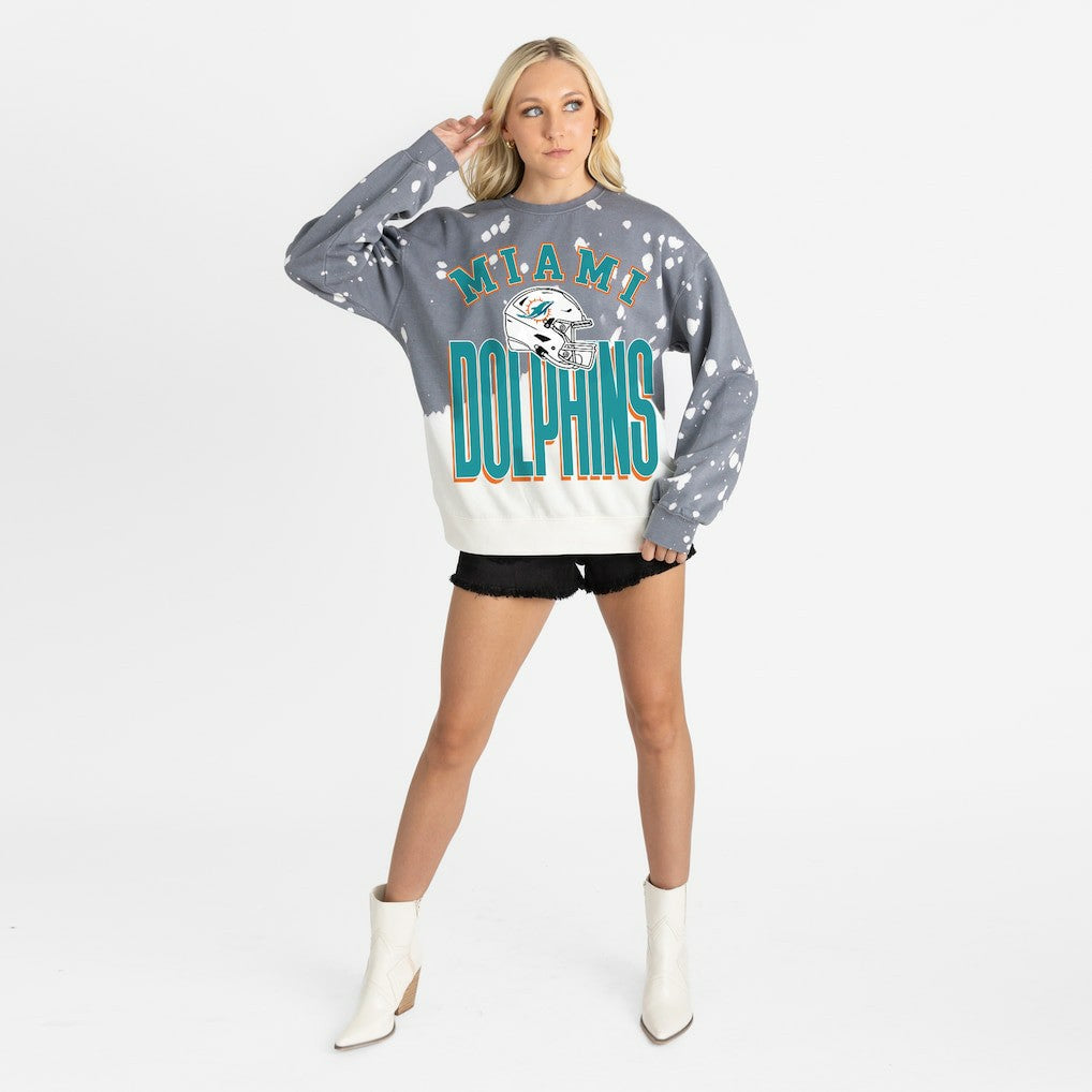 Miami Dolphins Gameday Couture Women's Arch Rivals Faded Wash Sweatshirt | NFL Sale