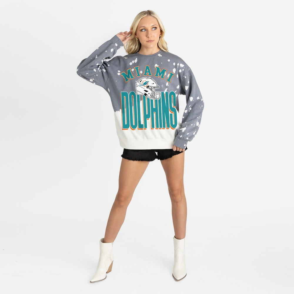 Miami Dolphins Gameday Couture Women's Arch Rivals Faded Wash Sweatshirt | NFL Sale