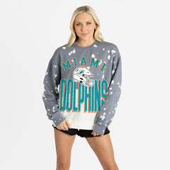 Miami Dolphins Gameday Couture Women's Arch Rivals Faded Wash Sweatshirt | NFL Sale