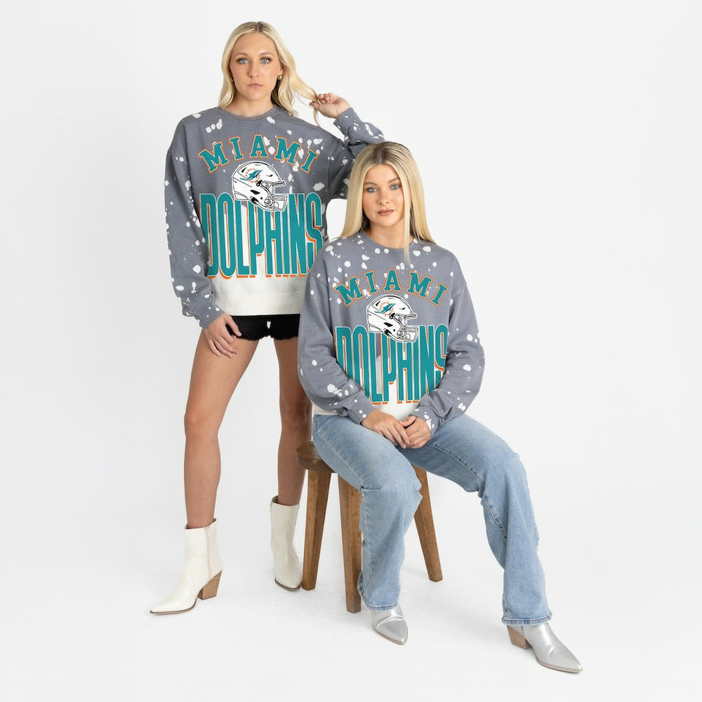 Miami Dolphins Gameday Couture Women's Arch Rivals Faded Wash Sweatshirt | NFL Sale