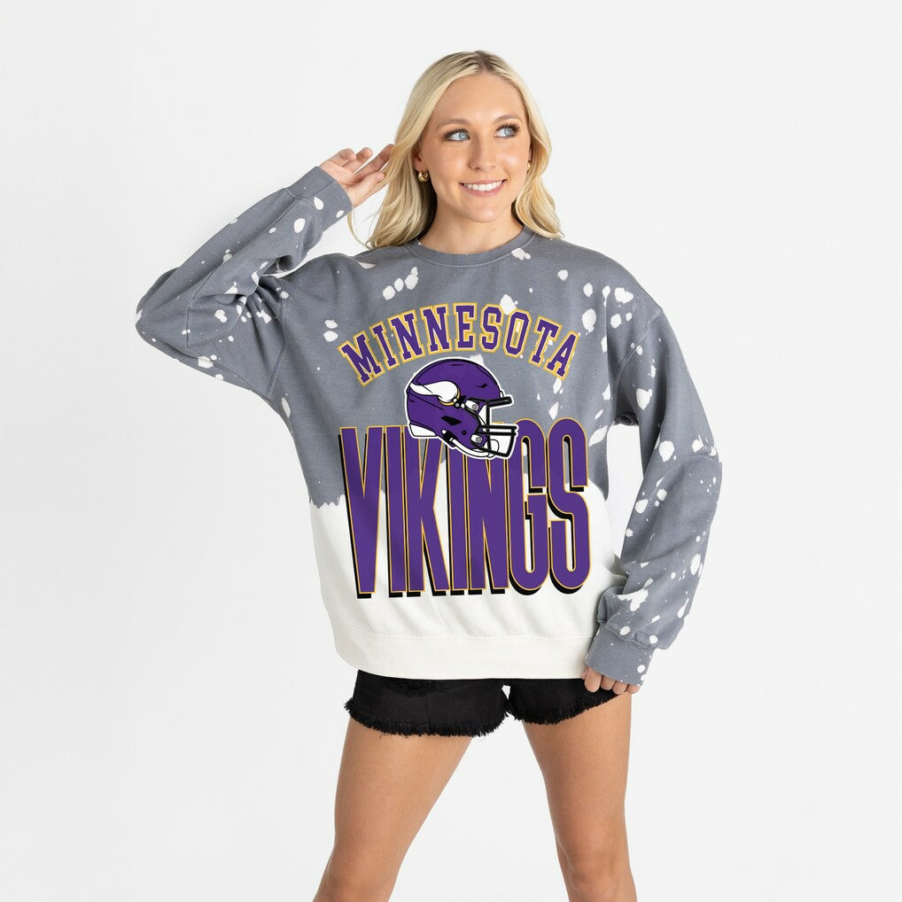 Minnesota Vikings Gameday Couture Women's Arch Rivals Faded Wash Sweatshirt | NFL Online