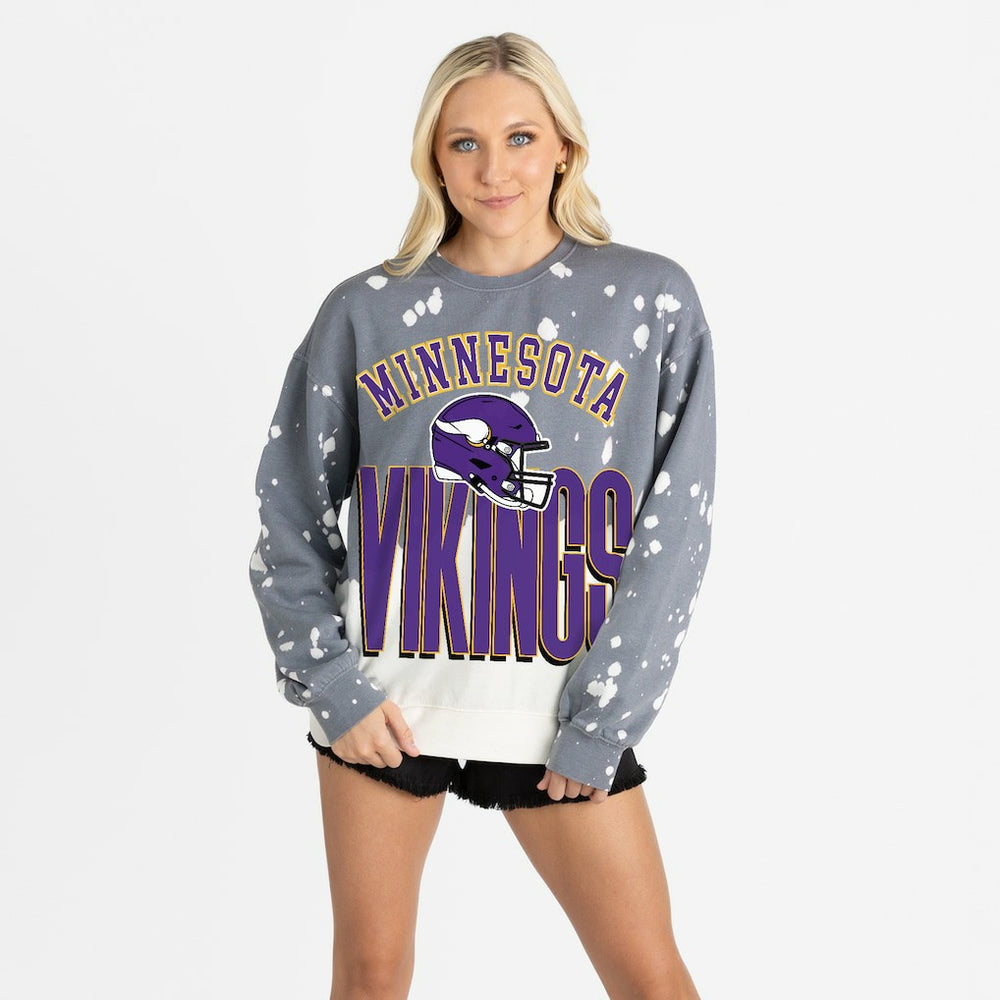 Minnesota Vikings Gameday Couture Women's Arch Rivals Faded Wash Sweatshirt | NFL Online