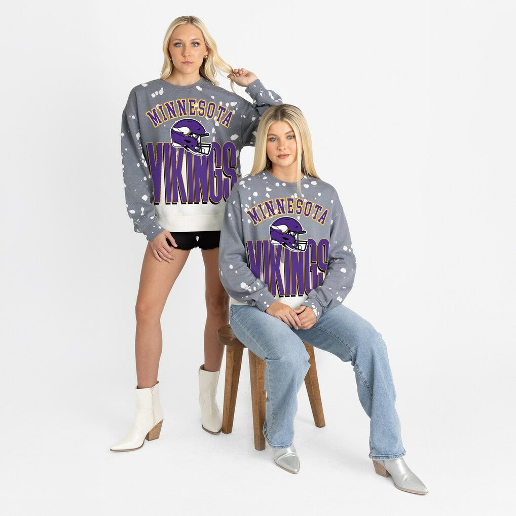 Minnesota Vikings Gameday Couture Women's Arch Rivals Faded Wash Sweatshirt | NFL Online