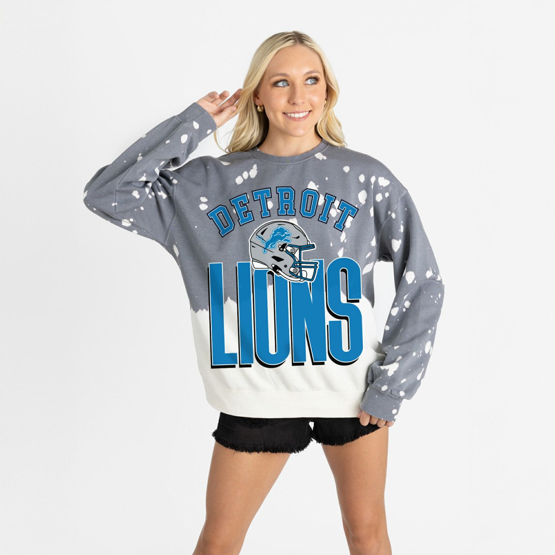 Detroit Lions Gameday Couture Women's Arch Rivals Faded Wash Sweatshirt | NFL Near me