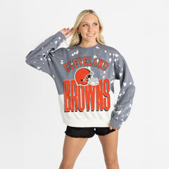 Cleveland Browns Gameday Couture Women's Arch Rivals Faded Wash Sweatshirt | NFL New