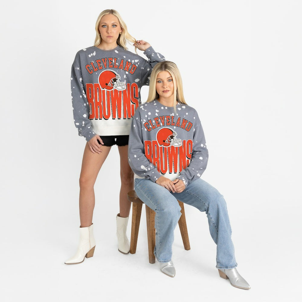 Cleveland Browns Gameday Couture Women's Arch Rivals Faded Wash Sweatshirt | NFL New