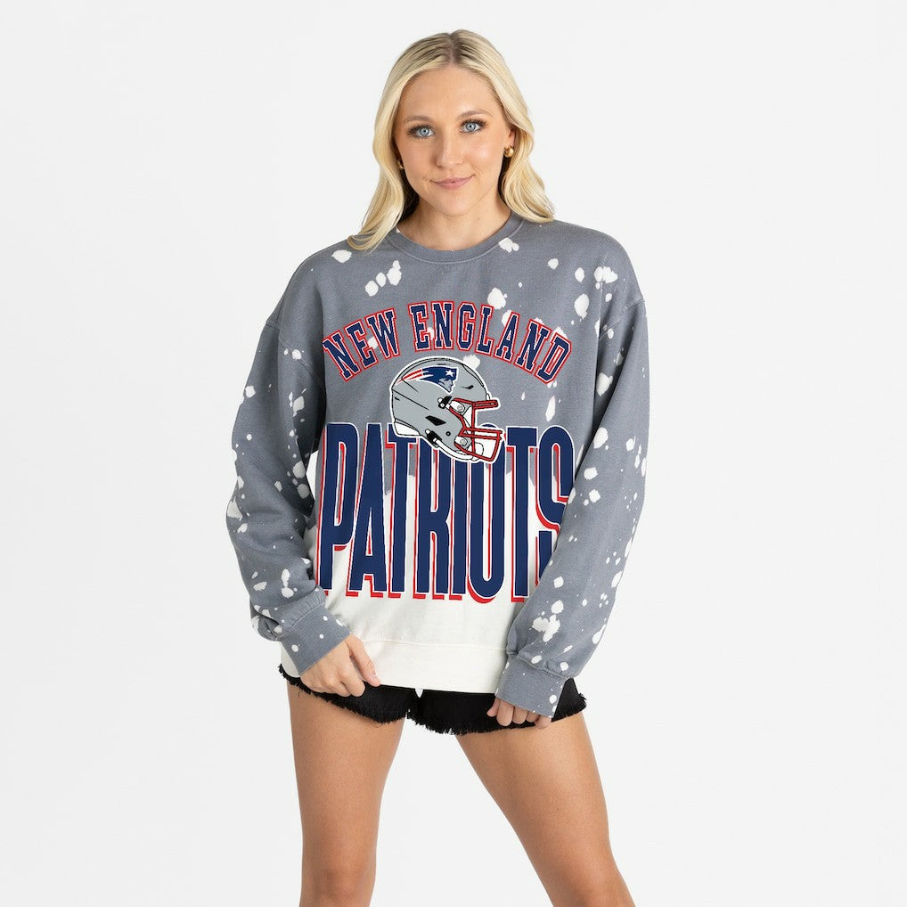 New England Patriots Gameday Couture Women's Arch Rivals Faded Wash Sweatshirt | NFL Online