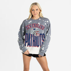New England Patriots Gameday Couture Women's Arch Rivals Faded Wash Sweatshirt | NFL Online