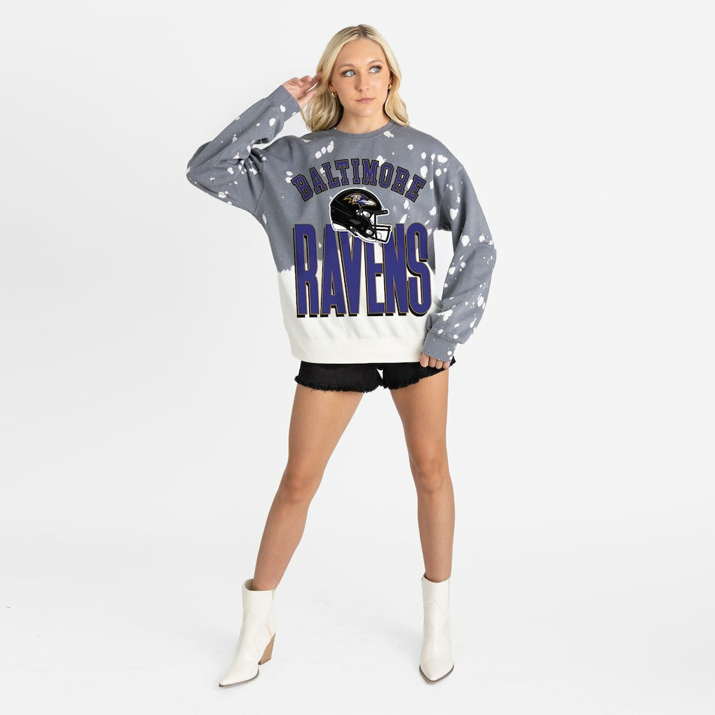 Baltimore Ravens Gameday Couture Women's Arch Rivals Faded Wash Sweatshirt | NFL New