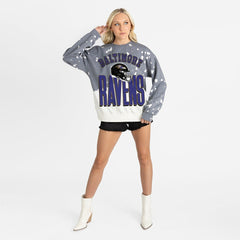 Baltimore Ravens Gameday Couture Women's Arch Rivals Faded Wash Sweatshirt | NFL New