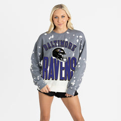 Baltimore Ravens Gameday Couture Women's Arch Rivals Faded Wash Sweatshirt | NFL New