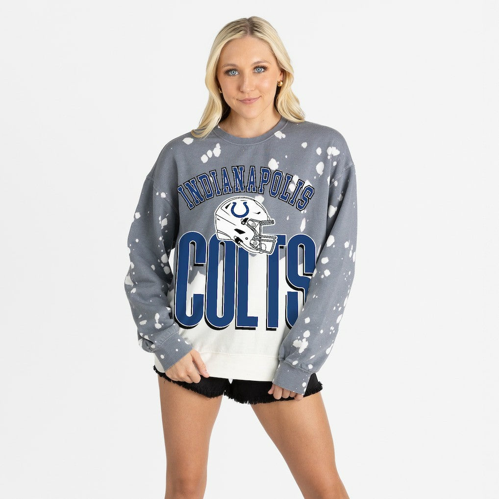 Indianapolis Colts Gameday Couture Women's Arch Rivals Faded Wash Sweatshirt | NFL New