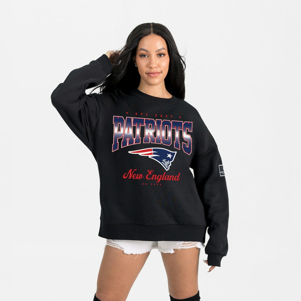 New England Patriots Gameday Couture Women's Powerhouse Play Premium Fleece Sweatshirt | NFL Discount