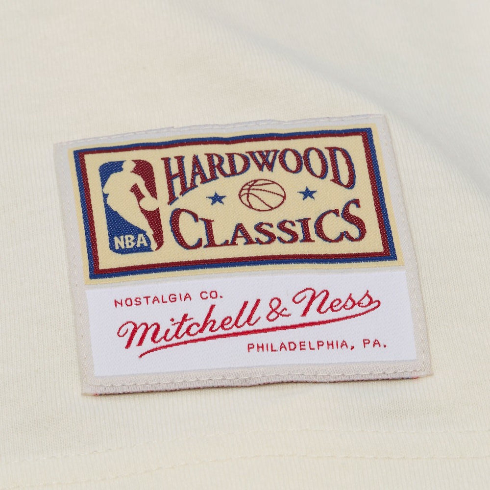 Cream Philadelphia 76ers Hardwood Classics Chainstitch Premium T-Shirt | NBA