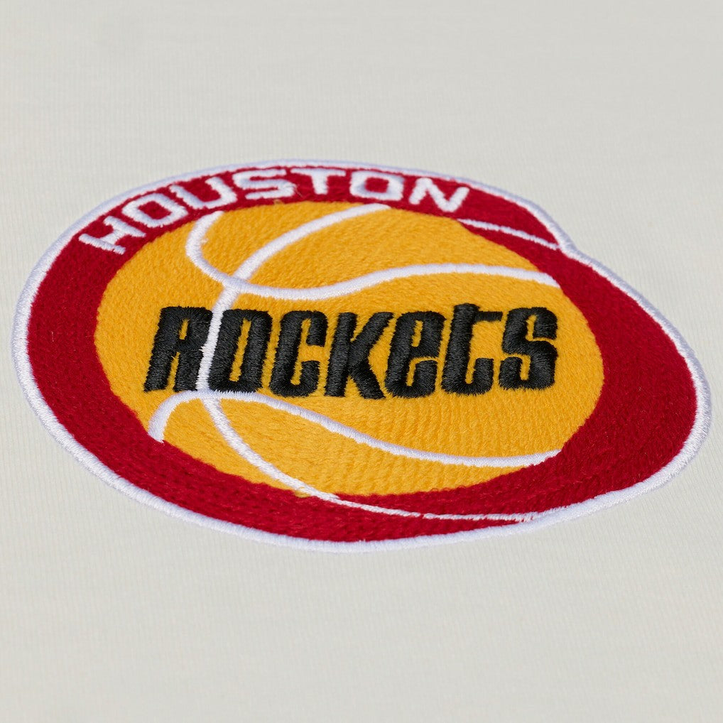 Cream Houston Rockets Hardwood Classics Chainstitch Premium T-Shirt | NBA