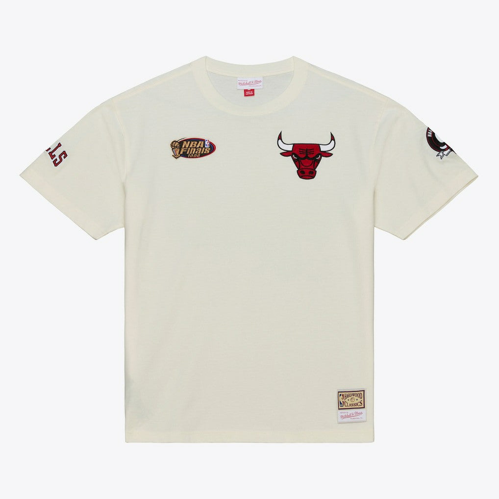 Cream Chicago Bulls Hardwood Classics Chainstitch Premium T-Shirt sale | NBA