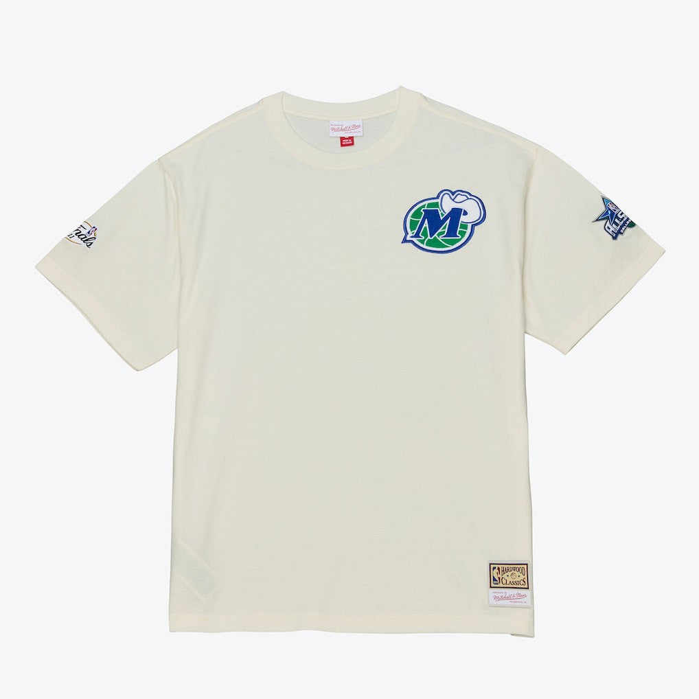Cream Dallas Mavericks Hardwood Classics Chainstitch Premium T-Shirt sale | NBA