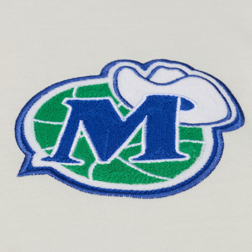 Cream Dallas Mavericks Hardwood Classics Chainstitch Premium T-Shirt sale | NBA