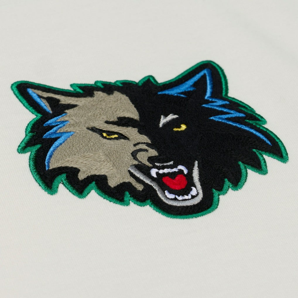 Cream Minnesota Timberwolves Hardwood Classics Chainstitch Premium T-Shirt | NBA