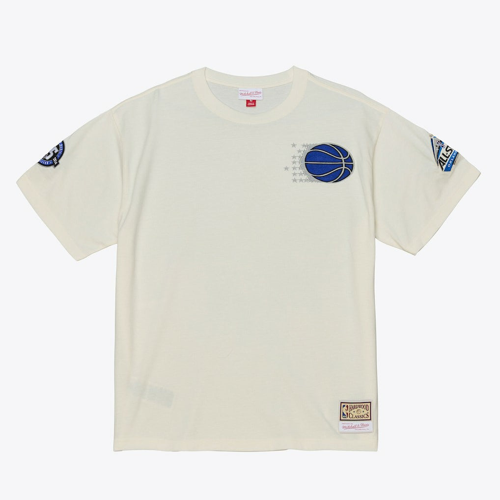 Cream Orlando Magic Hardwood Classics Chainstitch Premium T-Shirt | NBA