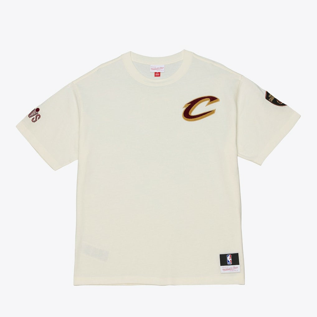 Cream Cleveland Cavaliers Hardwood Classics Chainstitch Premium T-Shirt sale | NBA