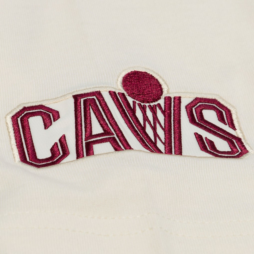 Cream Cleveland Cavaliers Hardwood Classics Chainstitch Premium T-Shirt sale | NBA