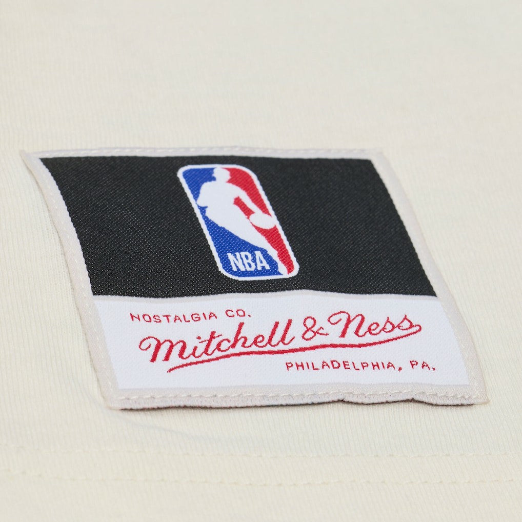 Cream Golden State Warriors Hardwood Classics Chainstitch Premium T-Shirt sale | NBA