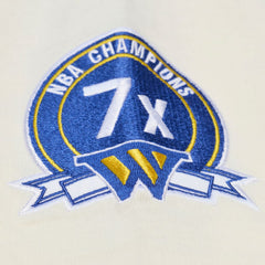 Cream Golden State Warriors Hardwood Classics Chainstitch Premium T-Shirt sale | NBA
