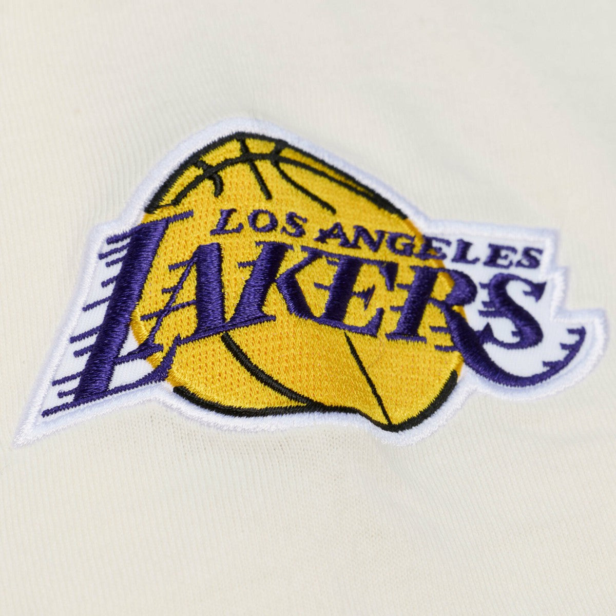 Cream Los Angeles Lakers Hardwood Classics Chainstitch Premium T-Shirt | NBA