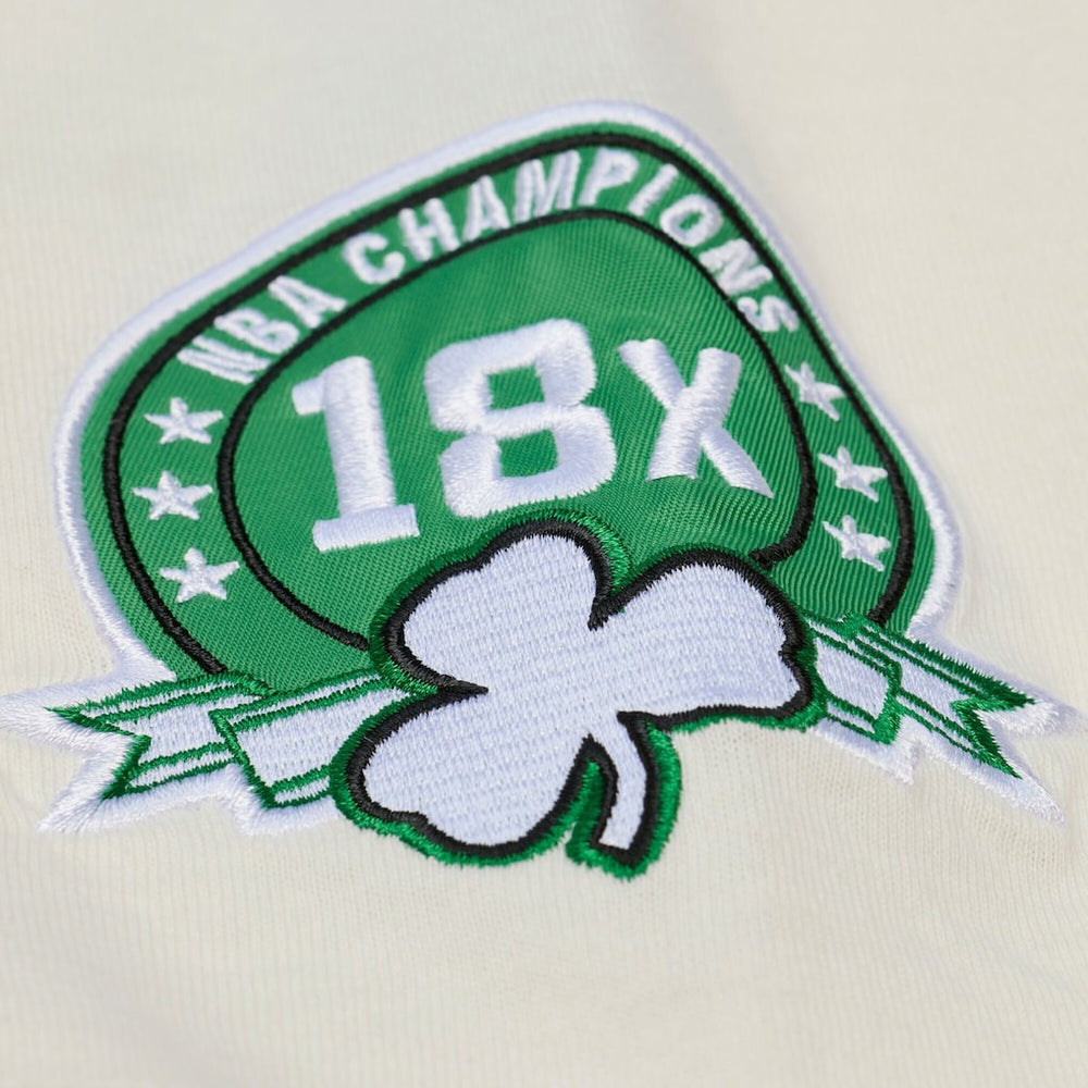 Cream Boston Celtics Hardwood Classics Chainstitch Premium T-Shirt | NBA
