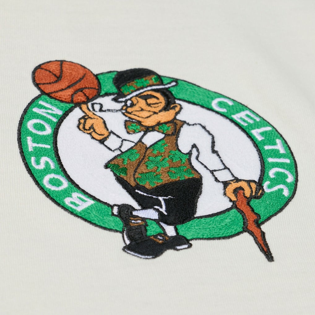 Cream Boston Celtics Hardwood Classics Chainstitch Premium T-Shirt | NBA