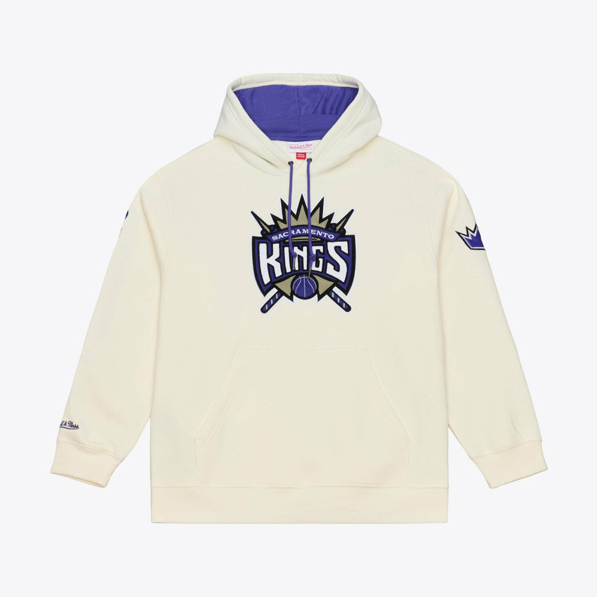Cream Sacramento Kings Hardwood Classics Chainstitch Premium Fleece Hoodie | NBA