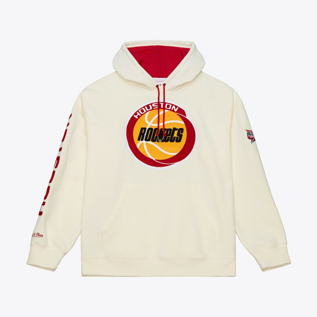 Cream Houston Rockets Hardwood Classics Chainstitch Premium Fleece Hoodie | NBA