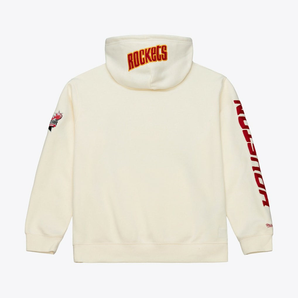 Cream Houston Rockets Hardwood Classics Chainstitch Premium Fleece Hoodie | NBA