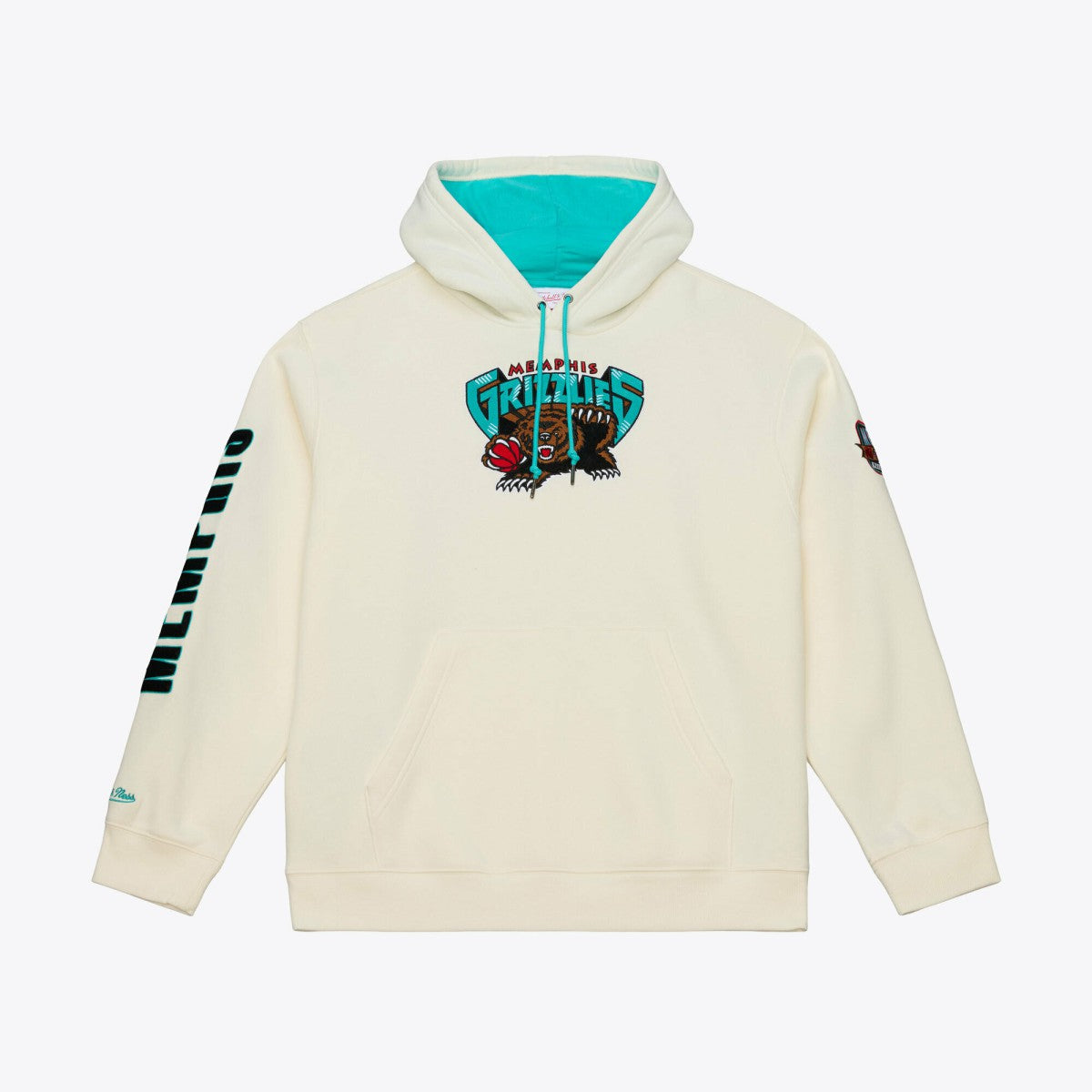 Cream Memphis Grizzlies Hardwood Classics Chainstitch Premium Fleece Hoodie | NBA
