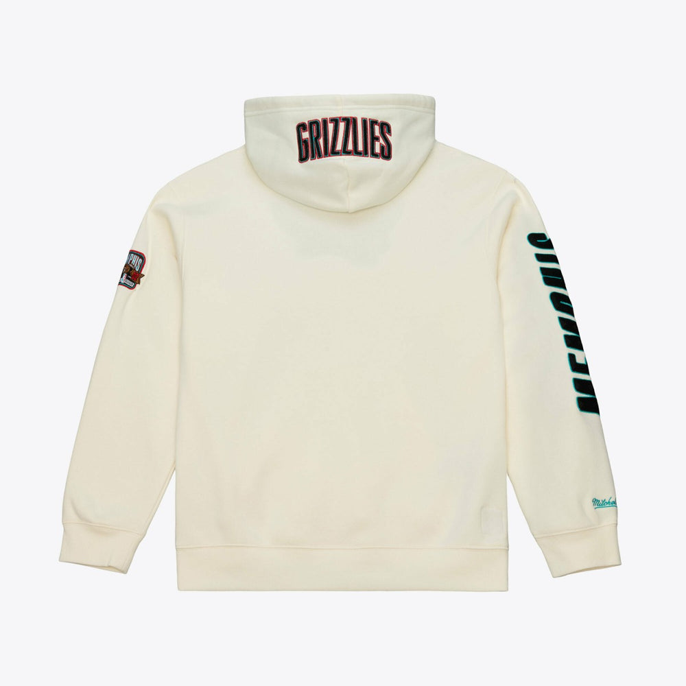 Cream Memphis Grizzlies Hardwood Classics Chainstitch Premium Fleece Hoodie | NBA