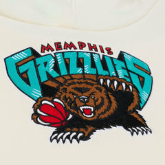 Cream Memphis Grizzlies Hardwood Classics Chainstitch Premium Fleece Hoodie | NBA