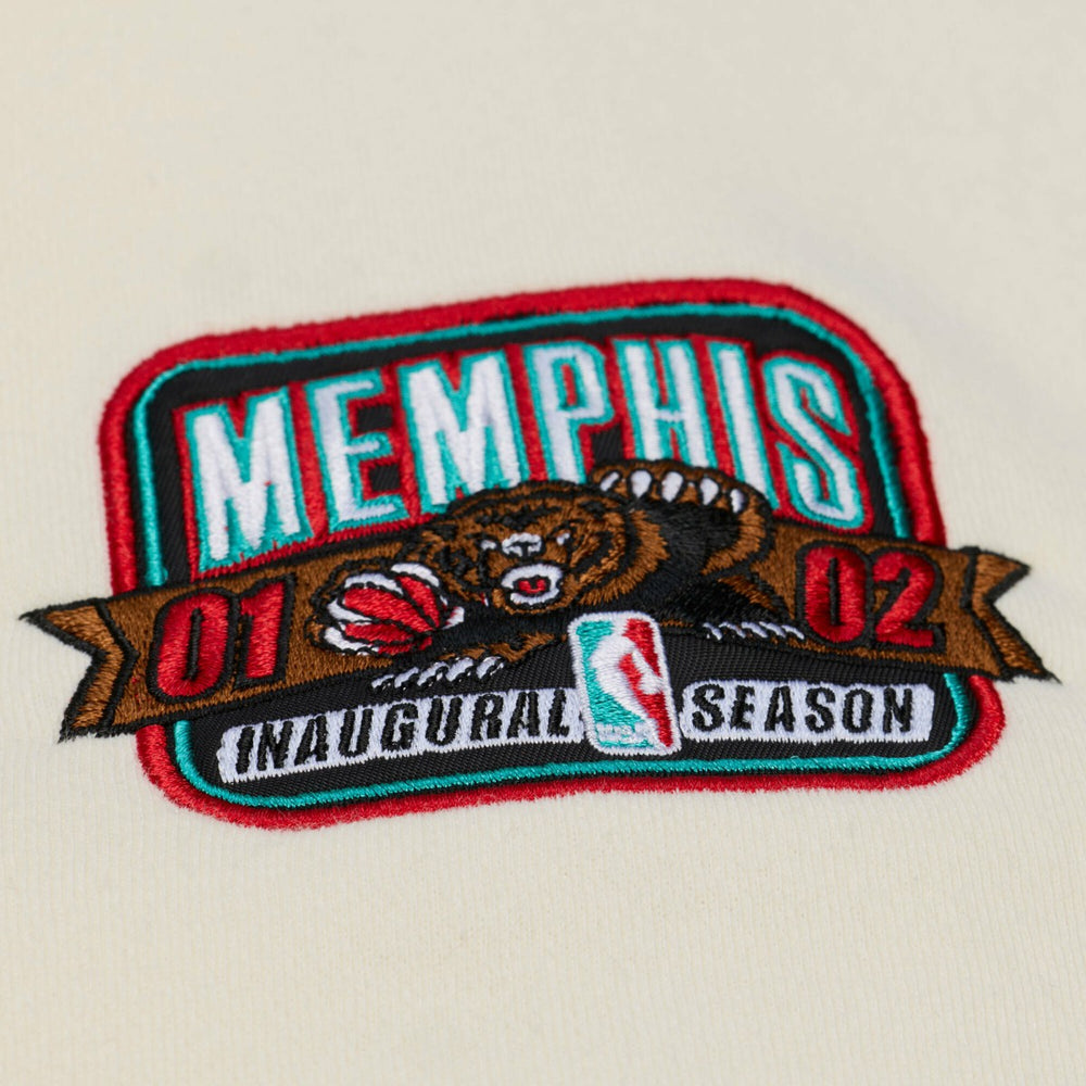 Cream Memphis Grizzlies Hardwood Classics Chainstitch Premium Fleece Hoodie | NBA