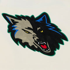 Cream Minnesota Timberwolves Hardwood Classics Chainstitch Premium Fleece Hoodie | NBA