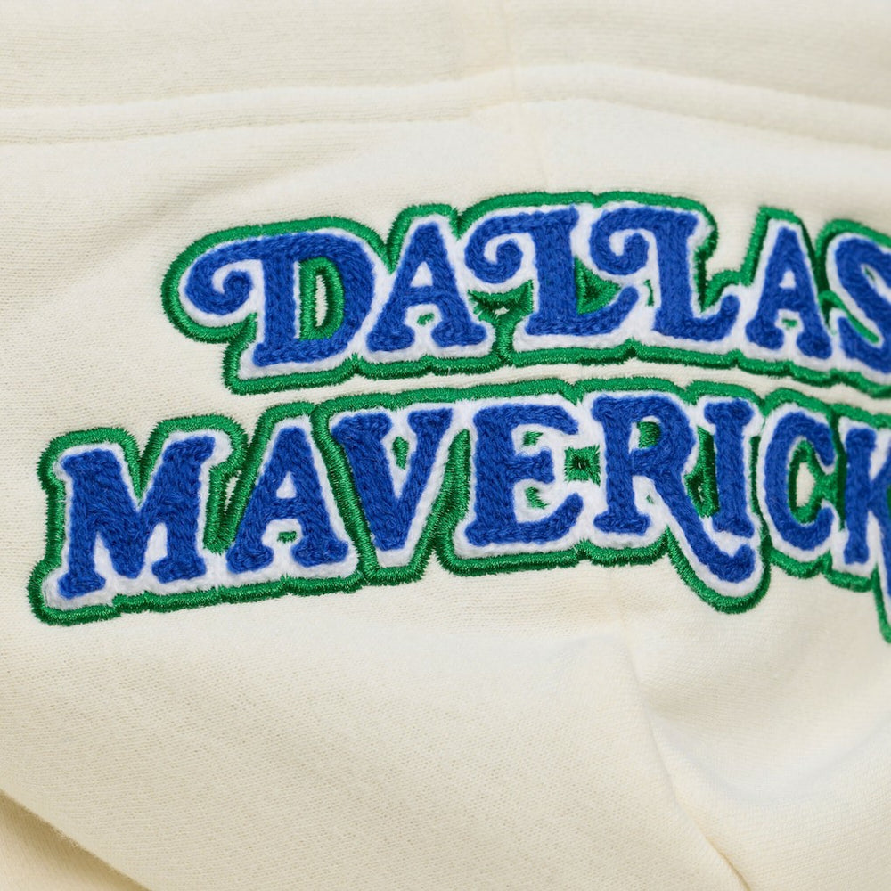 Cream Dallas Mavericks Hardwood Classics Chainstitch Premium Fleece Hoodie sale | NBA